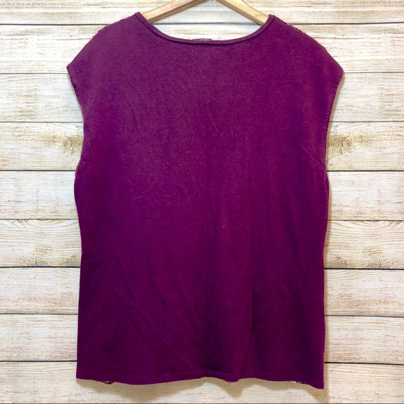 Premise Studio Short Sleeve Purple Blouse Large - Picture 2 of 4